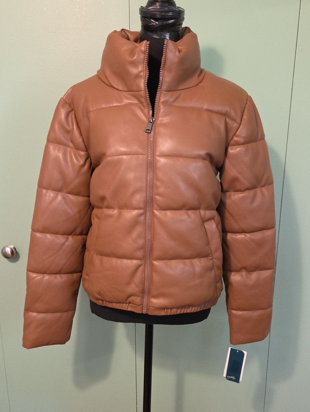 Nwt Sebby Toffee Brown Quilted Puffer Jacket Size Small